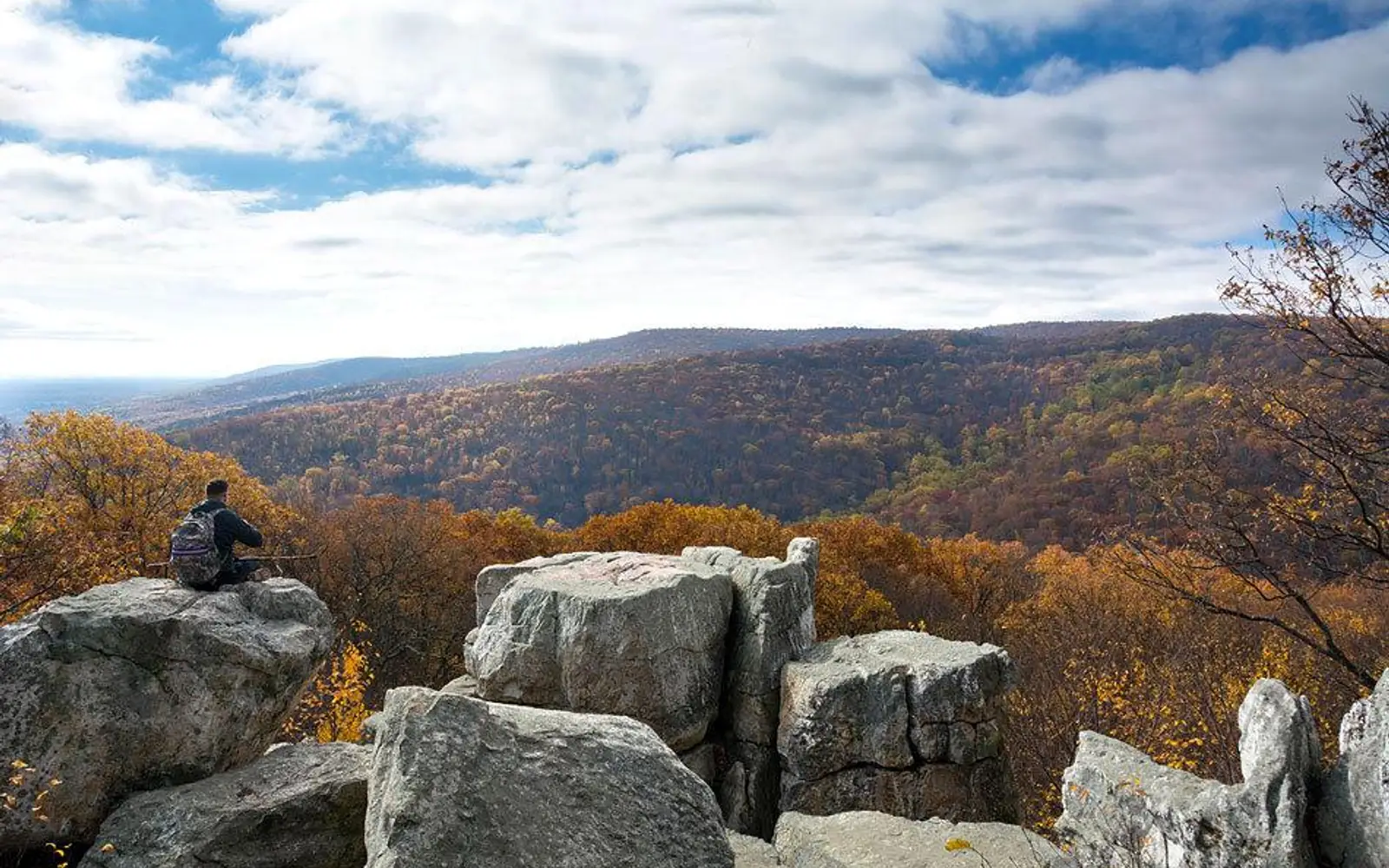 Rock formation with mountains in the background