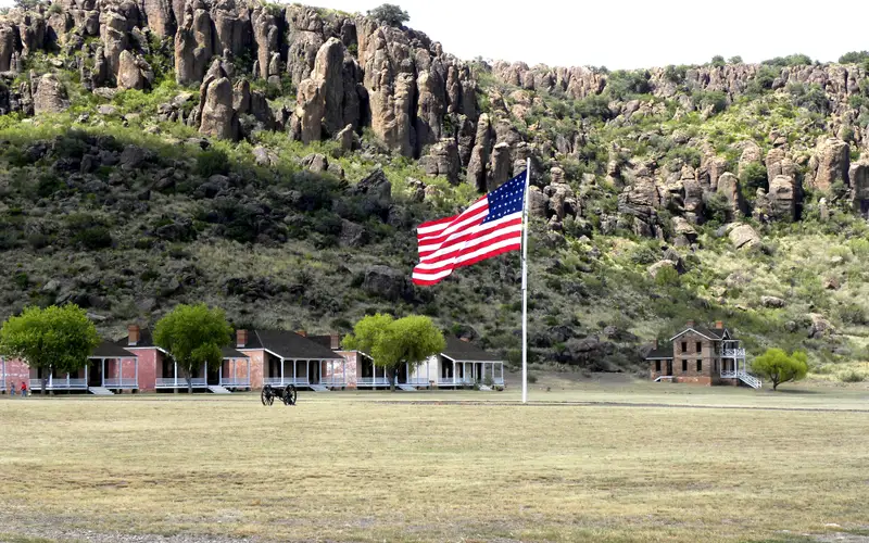 Garrison Flag flying over the post.