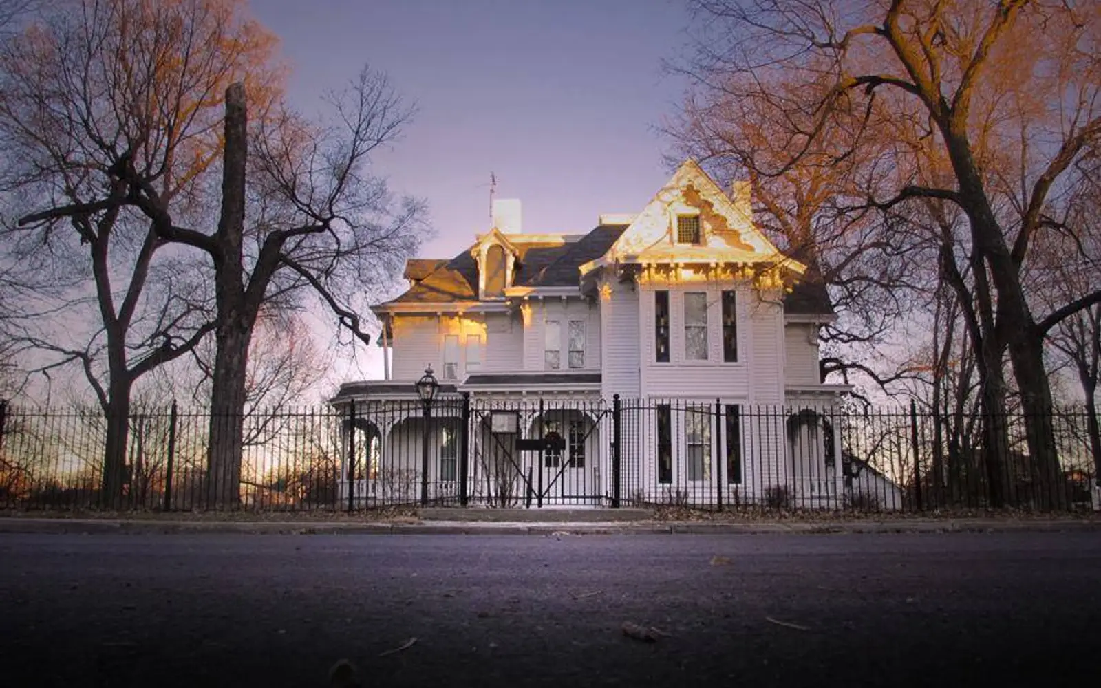 The Truman home near sunset.
