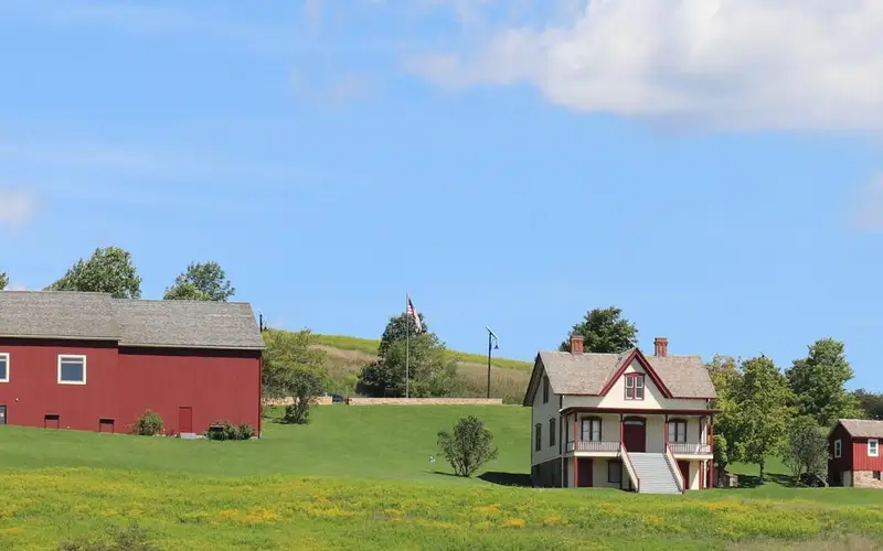 Barn and spring house