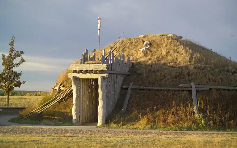 Summer view of Earthlodge