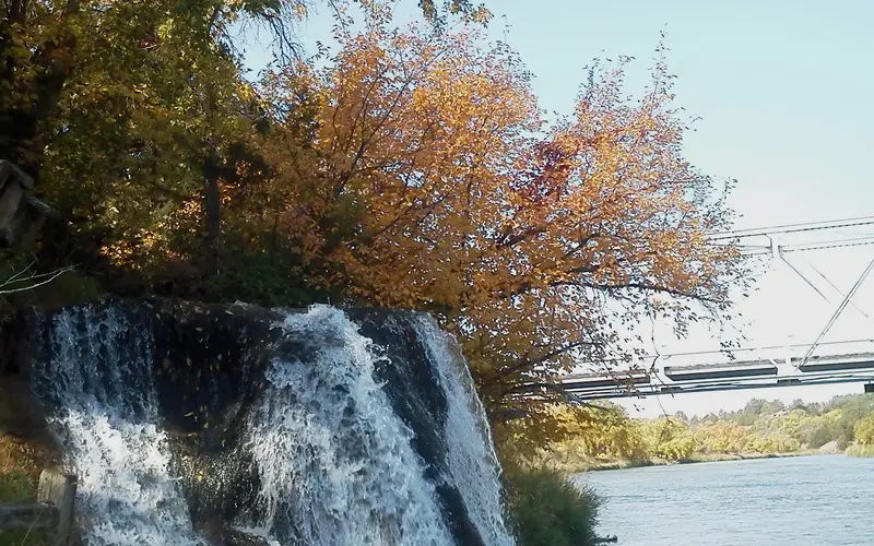 A beautiful, if short, waterfall empties into the side of the Niobrara NSR.