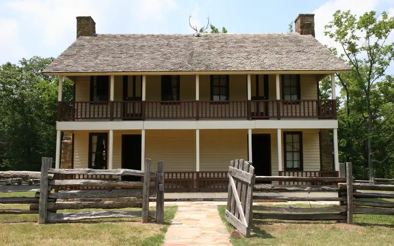 A reconstructed Elkhorn Tavern.