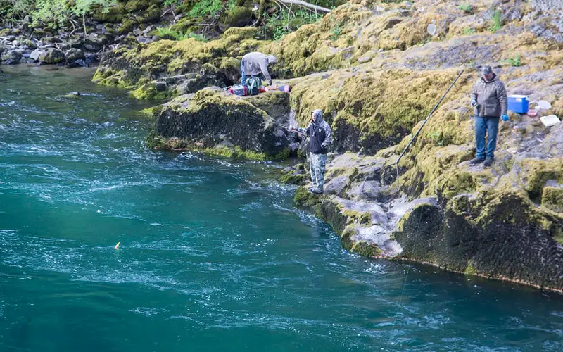 Bank fishing the Umpqua River at Swiftwater Day-Use Area