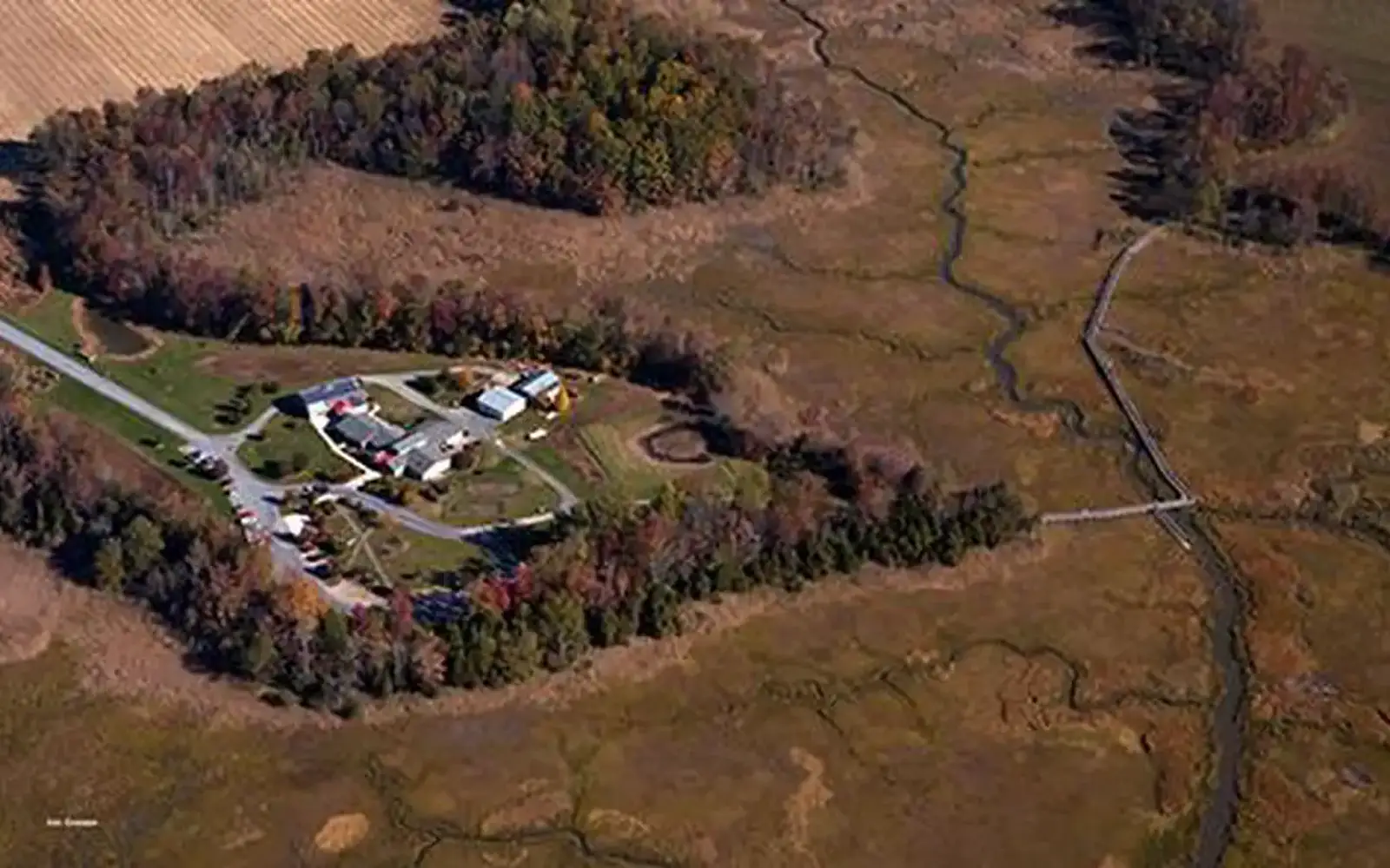 Aerial view of the Delaware National Estuarine Research Reserve, Delaware