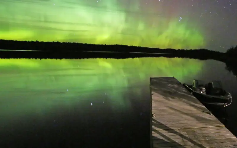 Northern Lights over Voyageurs National Park waters